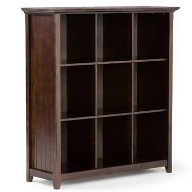 Acadian Solid Wood 9 Cube Bookcase and Storage Unit In Brunette Brown