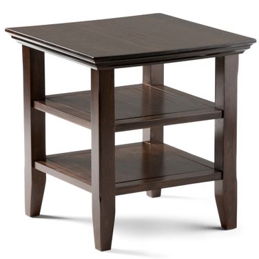 Acadian Solid Wood End Table In Brunette Brown