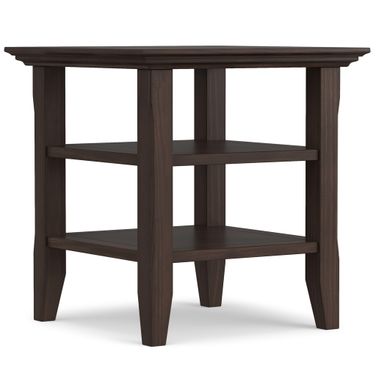 Acadian Solid Wood End Table In Warm Walnut Brown