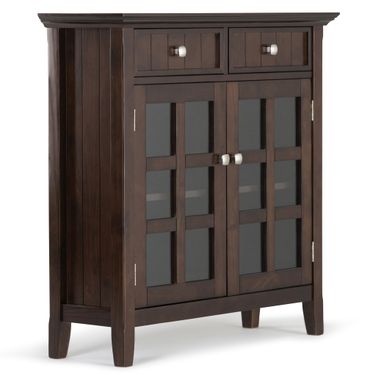 Acadian Solid Wood Entryway Storage Cabinet In Brunette Brown