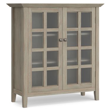 Acadian Solid Wood Medium Storage Cabinet In Distressed Grey