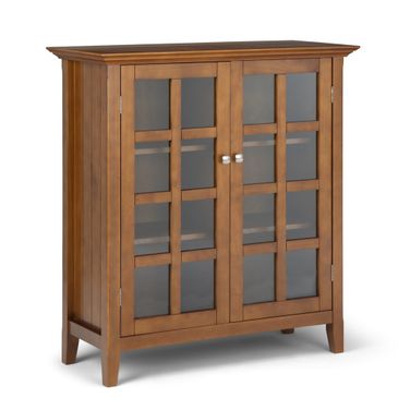 Acadian Solid Wood Medium Storage Cabinet In Light Golden Brown
