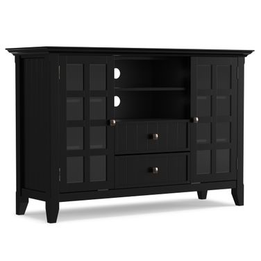 Acadian Solid Wood Tall TV Media Stand In Black