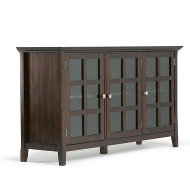 Acadian Solid Wood Wide Storage Cabinet In Brunette Brown