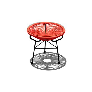 Acapulco Side Table/Ottoman In Atomic Tangerine and Black