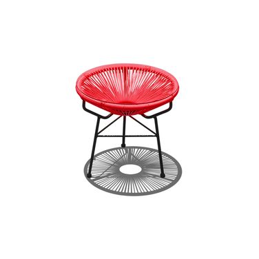 Acapulco Side Table/Ottoman In Candy Apple and Black