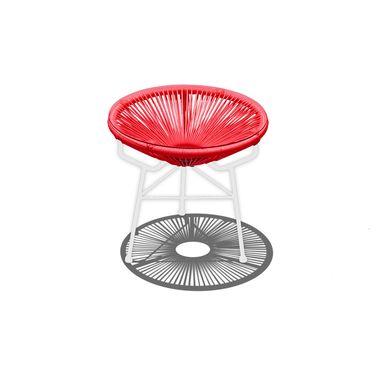 Acapulco Side Table/Ottoman In Candy Apple and White