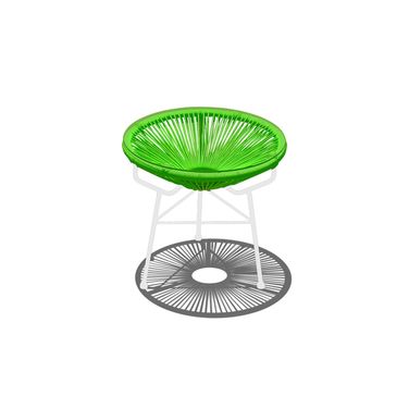 Acapulco Side Table/Ottoman In Lime Green and White