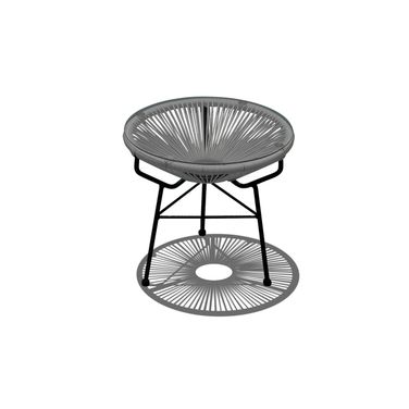 Acapulco Side Table/Ottoman In Space Gray and Black