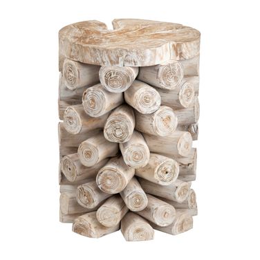 Accent/End Table In Tan and White