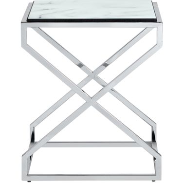 Accent/End Table In White and Silver