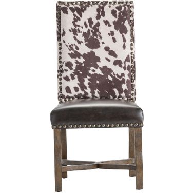 Accent/Side Chair In White and Brown