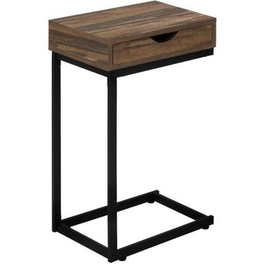 Accent Table In Brown Reclaimed-Look And Black Metal