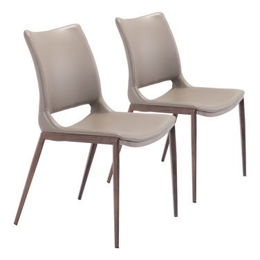 Ace Dining Chair Set of 2 In Brown and Walnut