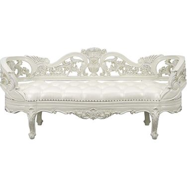 Acme Adara Bench In Antique White Finish