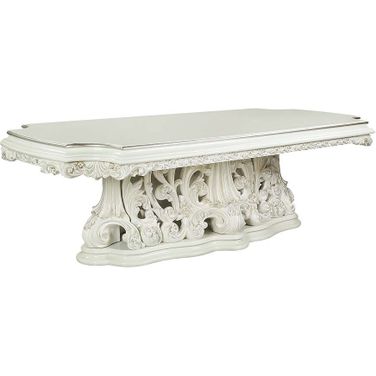 Acme Adara Dining Table In Antique White Finish