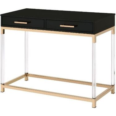 Acme Adiel Console Table In Black and Gold Finish