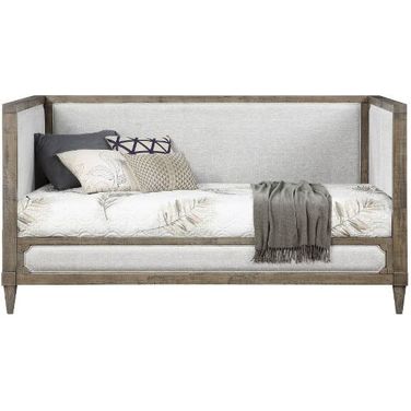 Acme Artesia Daybed In Tan Fabric And Salvaged Natural Finish