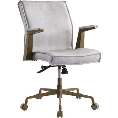 Acme Attica Executive Office Chair In Vintage White Top Grain Leather