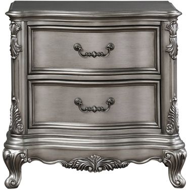 Ariadne Nightstand In Antique Platinum Finish