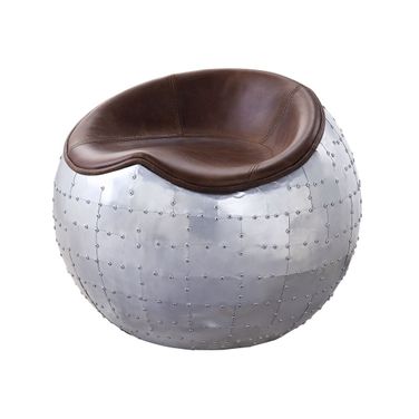 Acme Brancaster Ottoman In Retro Brown Top Grain Leather