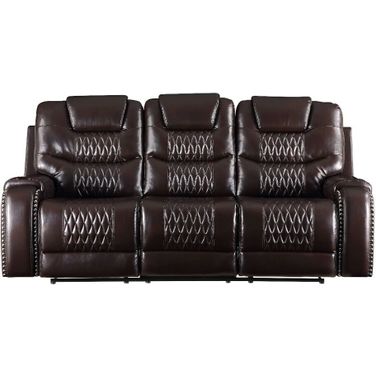 Acme Braylon Motion Sofa In Brown Pu