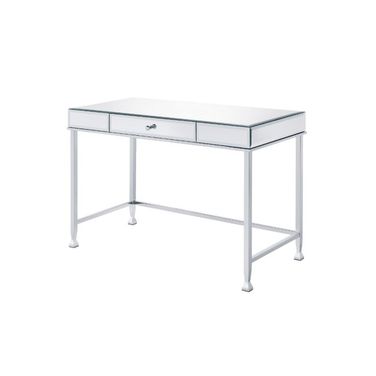 Acme Canine Writing Desk In Mirrored And Chrome Finish