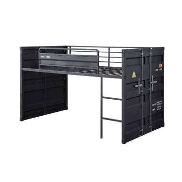 Acme Cargo Twin Loft Bed With Slide In Gunmetal Finish