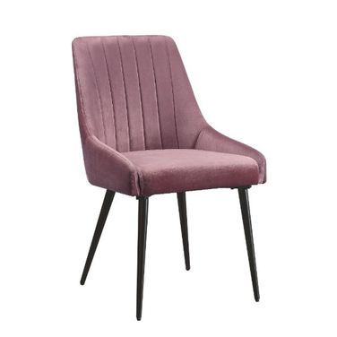 Acme Caspian Side Chair Set of 2 In Pink Fabric And Black Finish