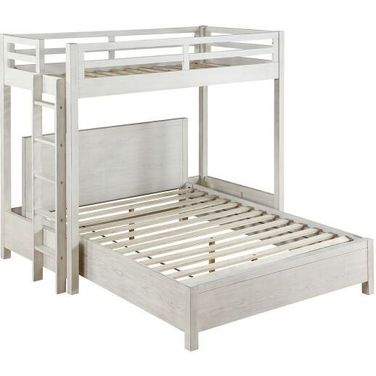 Acme Celerina Queen Bed In Weathered White Finish