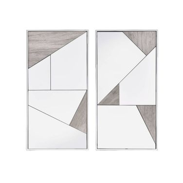 Acme Chafik Wall Accent Mirror Set Of 2 In Chrome