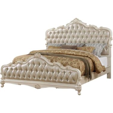 Acme Chantelle Queen Bed In Pearl White