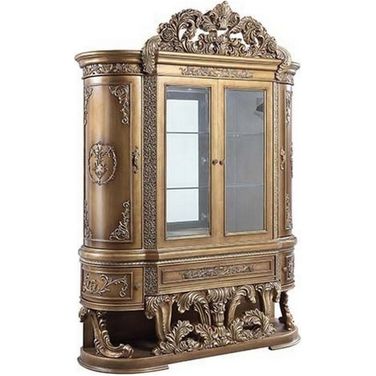 Acme Constantine Curio In Brown And Gold Finish