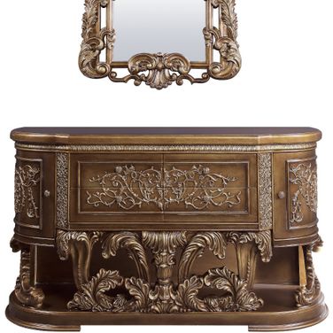Acme Constantine Dresser In Brown And Gold Finish