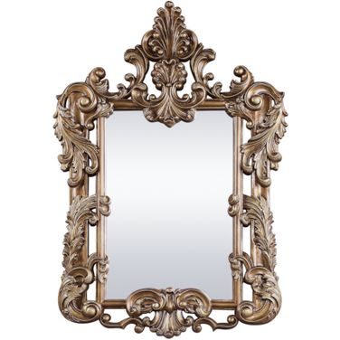 Acme Constantine Mirror In Brown And Gold Finish