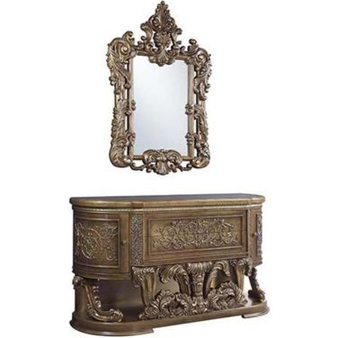 Acme Constantine Server In Brown And Gold Finish