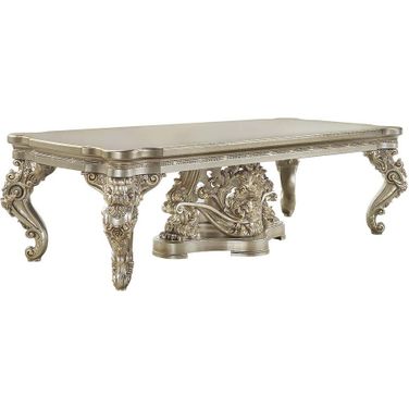 Acme Danae Dining Table In Champagne and Gold Finish