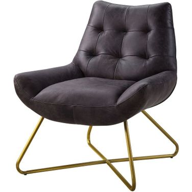 Acme Dhalsim Accent Chair In Antique Ebony Top Grain Leather