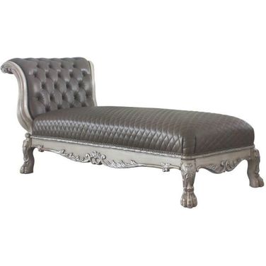 Acme Dresden Chaise With 1 Pillow In Vintage Bone White