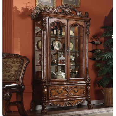 Acme Dresden Curio in Brown Cherry Oak
