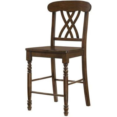 Acme Dylan Counter Height Chair Set Of 2 In Walnut Finish
