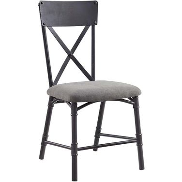 Acme Edina Side Chair Set Of 2 In Oak and Sandy Black Finish