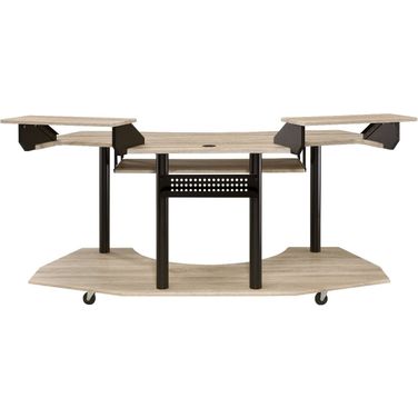 Eleazar Music Recording Studio Desk with 2 Hutch In Natural Oak