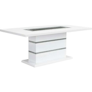Acme Elizaveta Dining Table In White High Gloss Finish