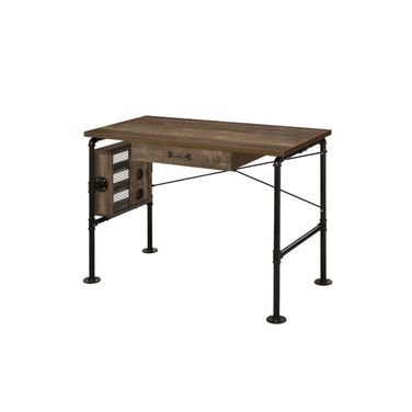 Acme Endang Writing Desk In Weathered Oak And Black Finish