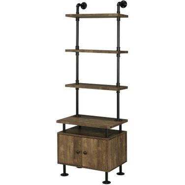 Ensata II Side Pier In Rustic Oak and Black Finish
