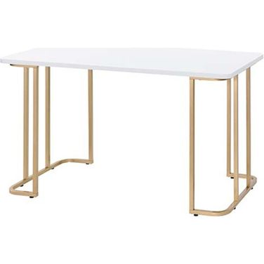 Estie Vanity Desk In White and Gold