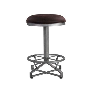 Acme Evangeline Counter Height Stool Set of 2 In Rustic Brown Fabric And Black Finish
