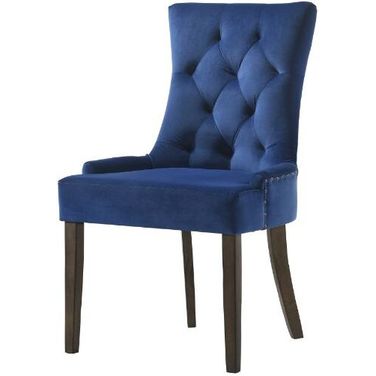 Acme Farren Side Chair Set of 2 In Blue Velvet And Espresso Finish
