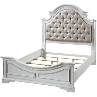Acme Florian Queen Bed In Antique White Finish